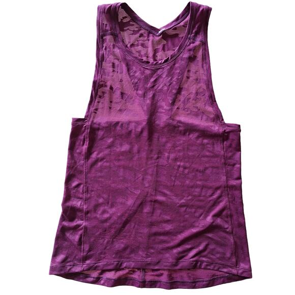 Lululemon Run for days tank size 4 regal Plum magenta camouflage mesh tank top - Picture 3 of 6